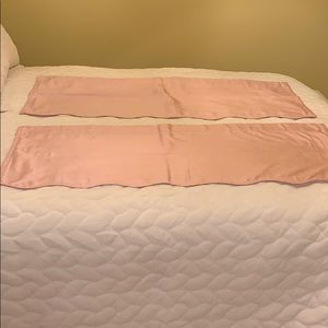 Set of 2 Pottery Barn Kids pink silk valances